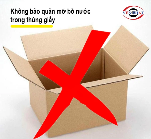 Không đựng mỡ trong hộp giấy