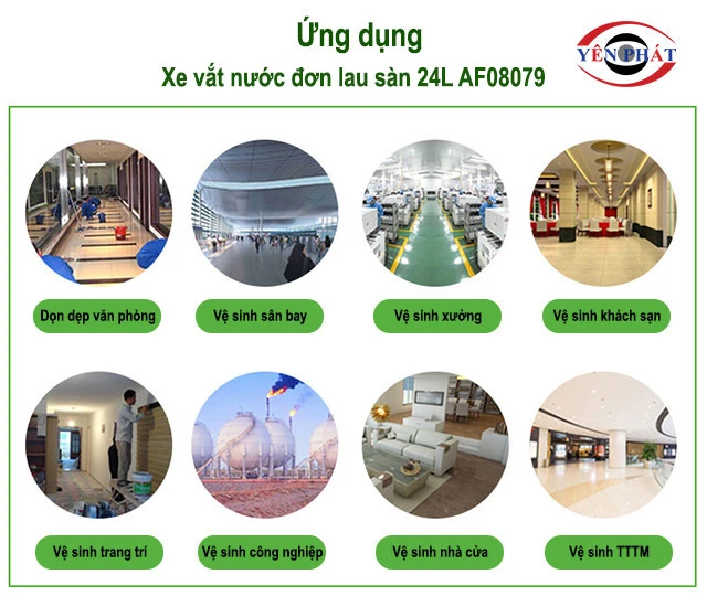 ứng dụng của Xe vắt nước đơn lau sàn 24L AF08079