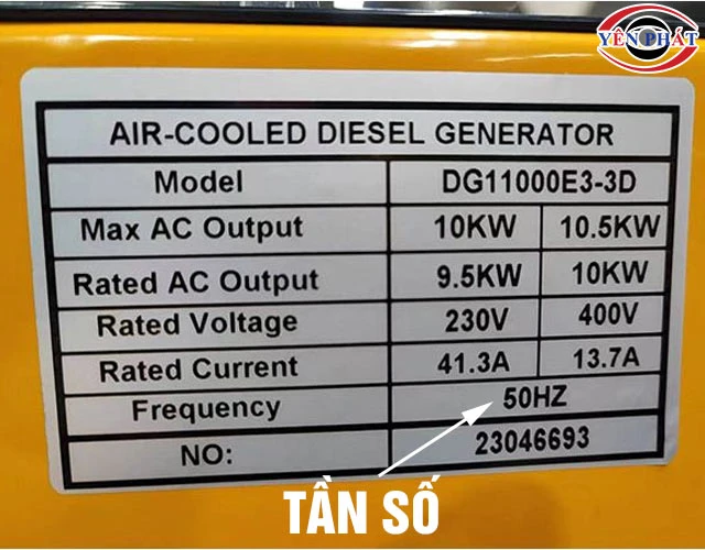 Thông số tần số máy phát điện