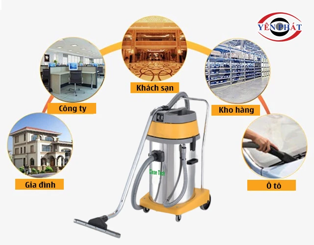 ứng dụng của máy hút bụi Clean Tech CT 270Y