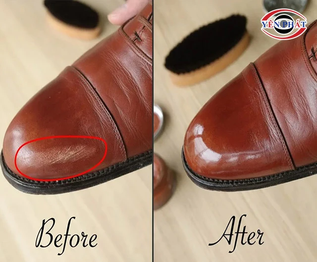 xi đánh giày Kiwi nâu giúp giảm vết xước giày