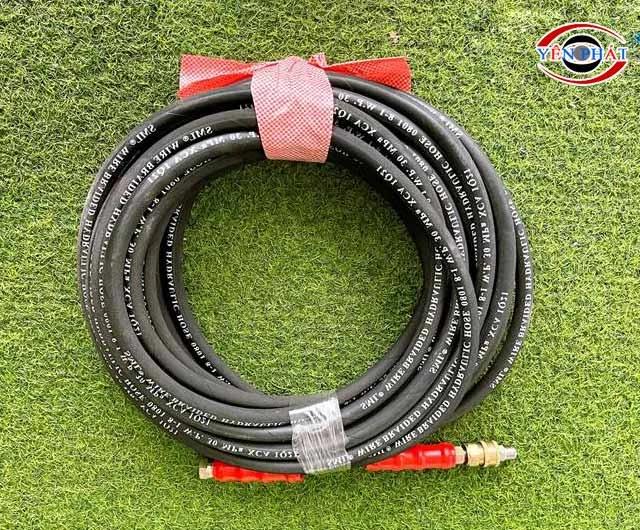 Tổng thể dây rửa xe áp lực cao, bố thép 15m