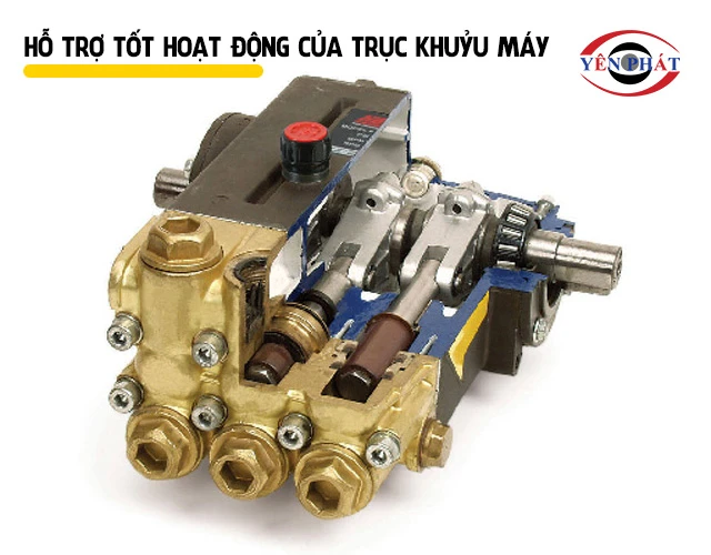 Hỗ trợ hiệu quả hoạt động của trục khuỷu máy. 