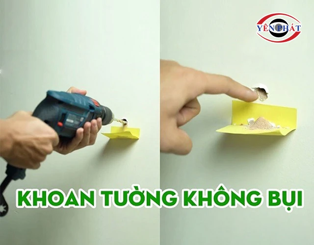 Cách khoan tường không bị bụi bằng giấy note