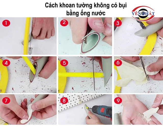Cách khoan tường không có bụi bằng ống nước