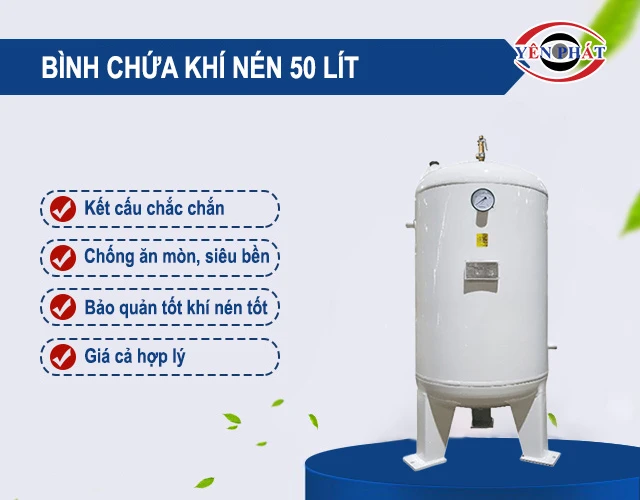 ưu điểm của bình chứa khí nén 50 lít