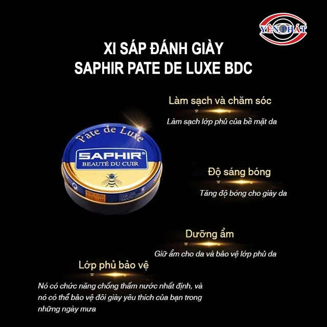 công dụng của xi đánh giày Saphir Pate De Luxe BDC 50ml
