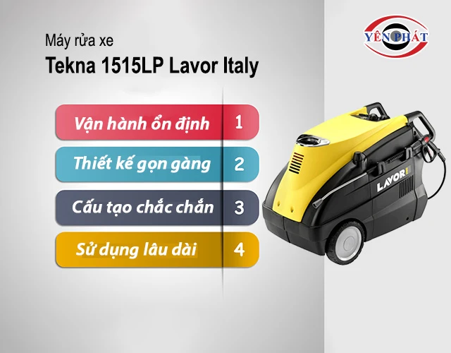 ưu điểm của máy rửa xe Tekna 1515LP Lavor Italy