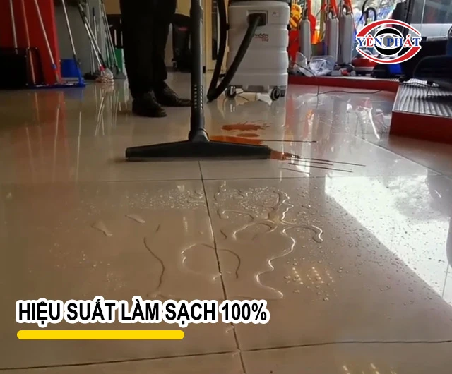 Hút bụi cực sạch với hiệu suất xấp xỉ 100%