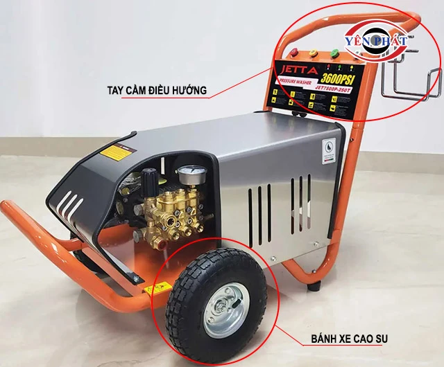 tay cầm và bánh xe
