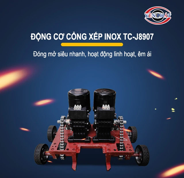 động cơ của Cổng xếp inox nhập khẩu TC-J8907