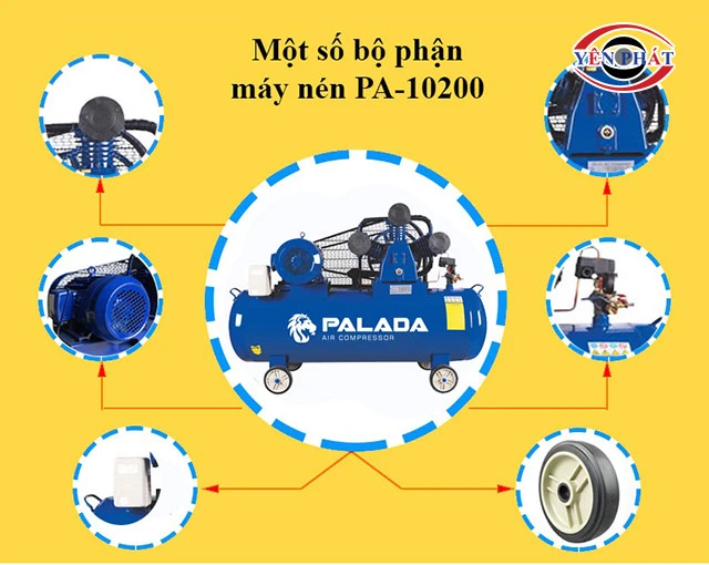 cấu tạo của Máy nén khí Palada PA-10200