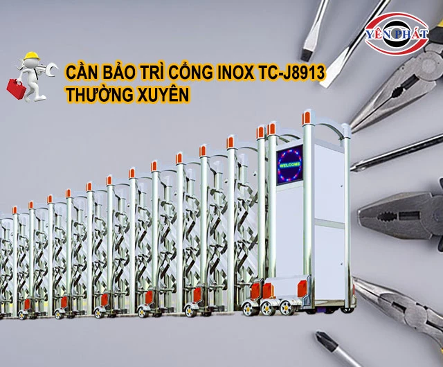 Bảo trì Cổng xếp điện inox TC-J8913 thường xuyên
