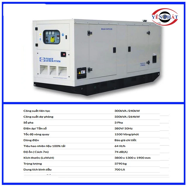 thông số kích thước ở catalogue của máy phát điện