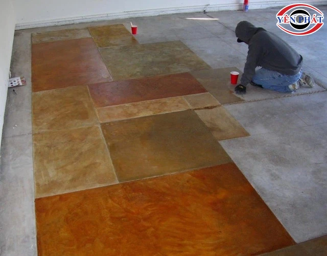 Cách đánh bóng sàn xi măng bằng phun màu