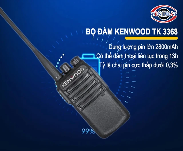 dung lượng pin của Máy bộ đàm Kenwood TK 3368