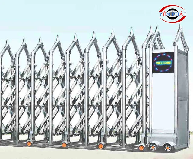Tổng thể cổng xếp inox TC-J8928