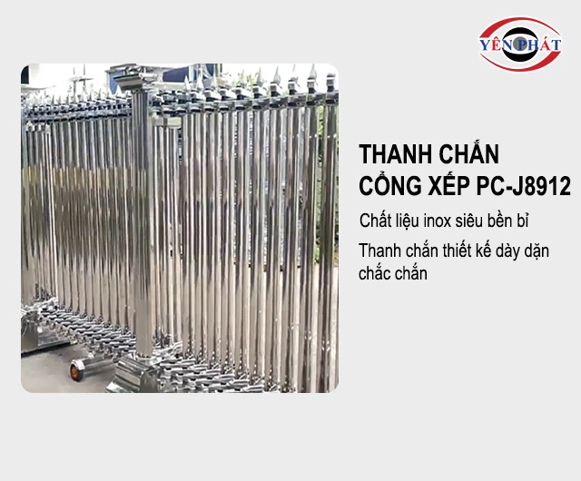 Thanh chắn của Cổng xếp inox chạy điện PC-J8912