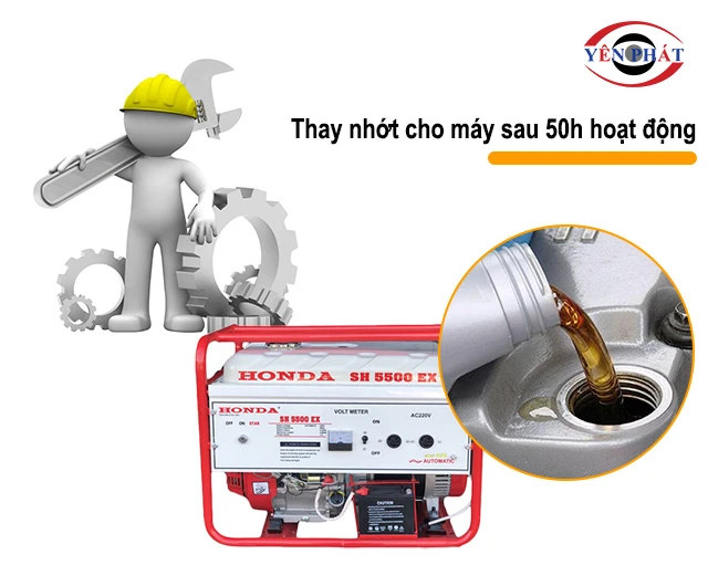 thay nhớt cho máy sau 50h