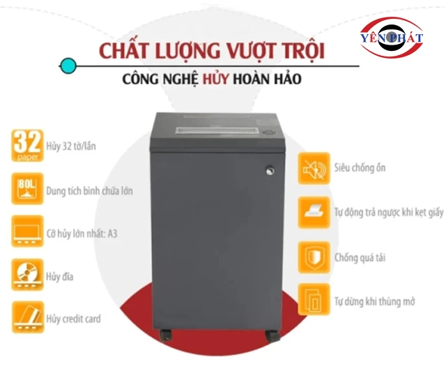 tính năng của Máy huỷ tài liệu Silicon PS-510C