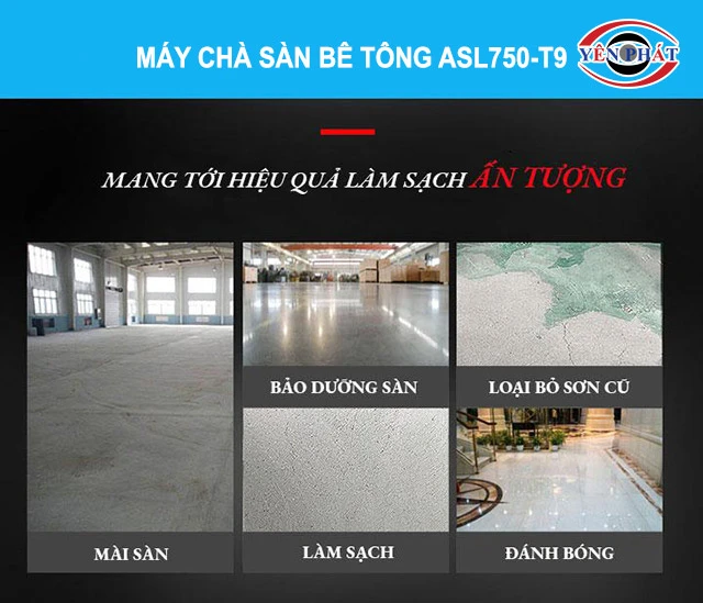 ứng dụng của Máy chà sàn bê tông ASL750-T9