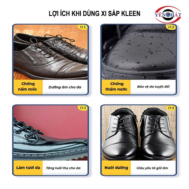lợi ích khi dùng xi sáp đánh giày cao cấp Kleen
