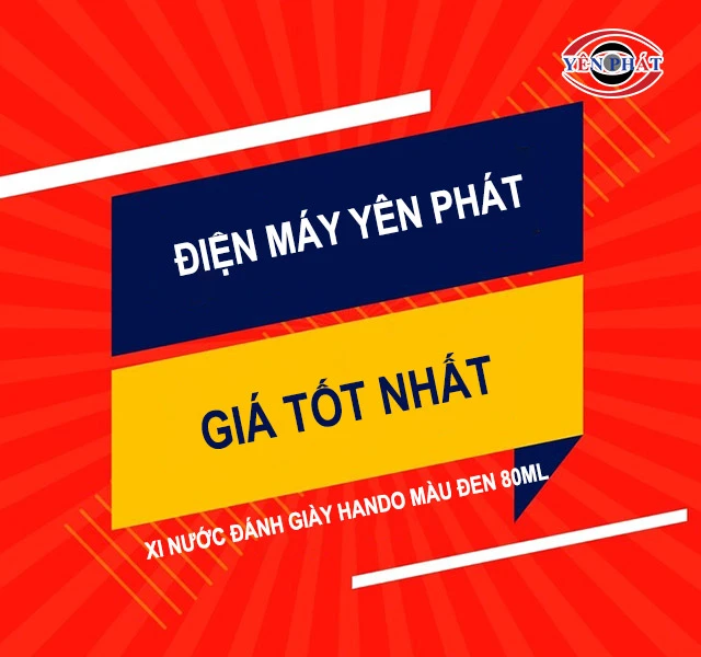 giá bán của Xi nước đánh giày Hando màu đen 80ml