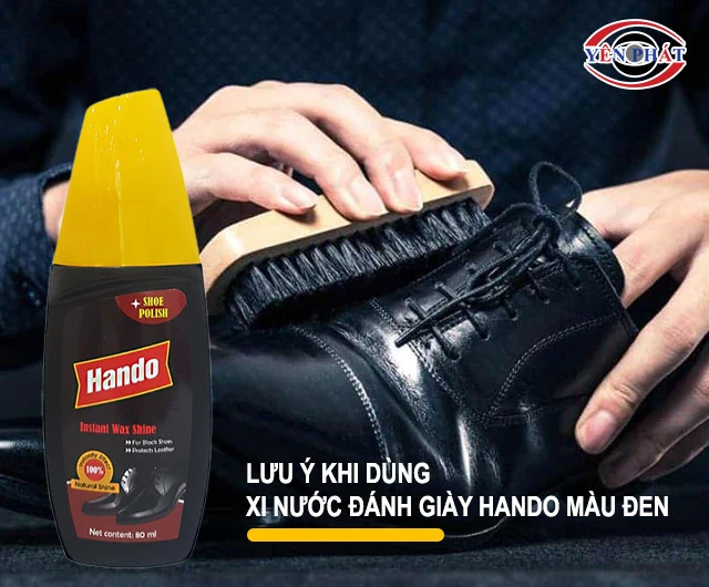 lưu ý khi dùng xi nước đánh giày Hando màu đen 80ml
