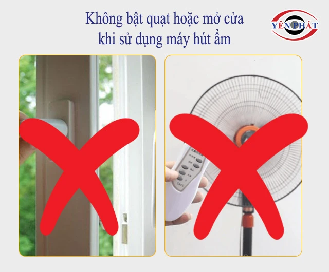 không bật quạt hoặc mở cửa