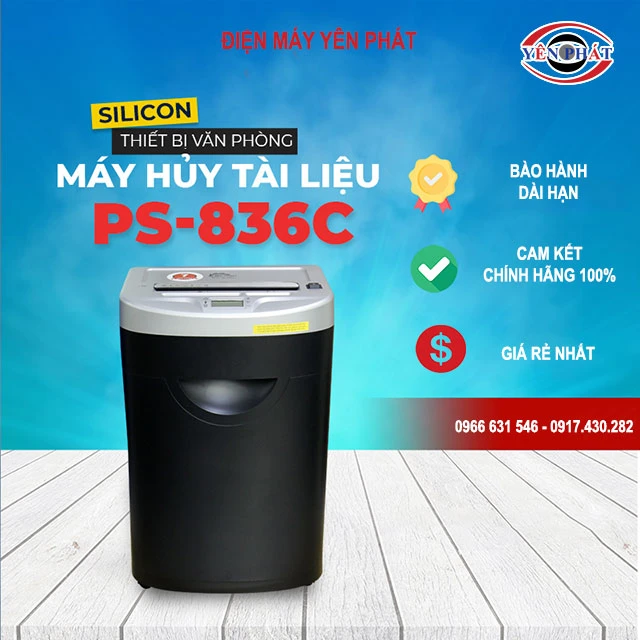 yên phát cung cấp máy hủy tài liệu Silicon PS-836C chính hãng