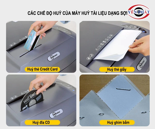 chế độ huỷ của Máy huỷ tài liệu dạng sợi