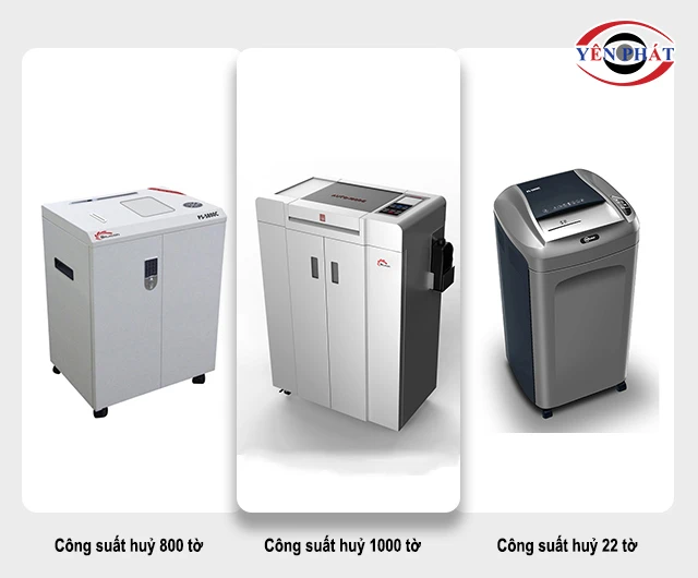 phân loại Máy hủy giấy công nghiệp theo công suất huỷ