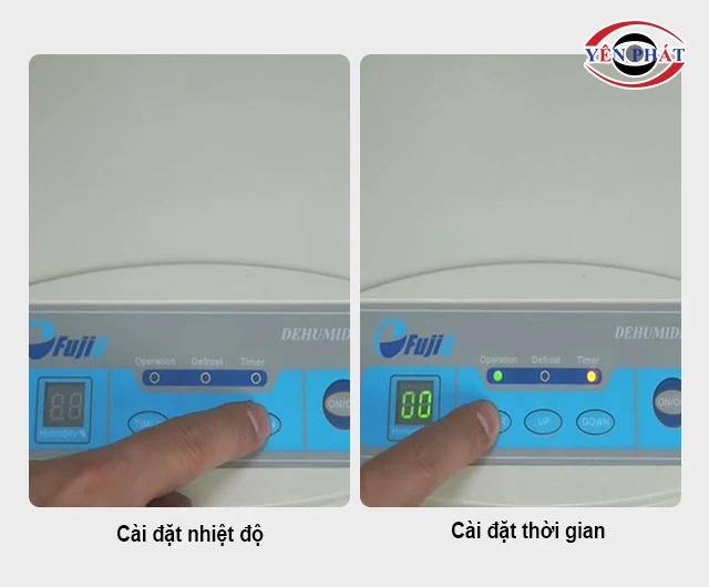 cách cài đặt nhiệt độ và thời gian