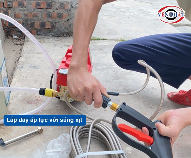 kết nối máy với súng cao áp