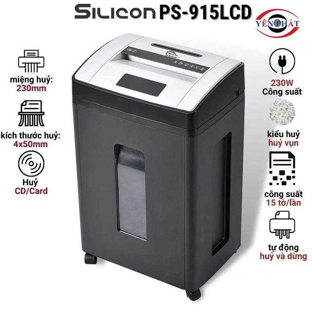 thông số của Máy hủy giấy Silicon PS-915LCD