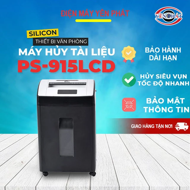 yên phát cung cấp Máy hủy giấy Silicon PS-915LCD giá rẻ