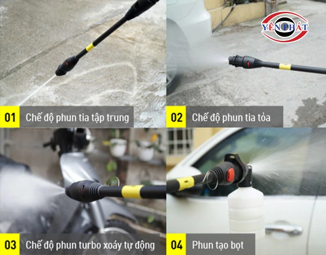 các chế độ phun của Máy rửa xe LAVOR SMART-PLUS 130