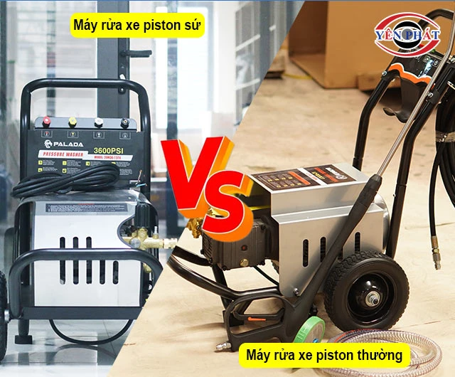 so sánh Máy rửa xe piston sứ và thường