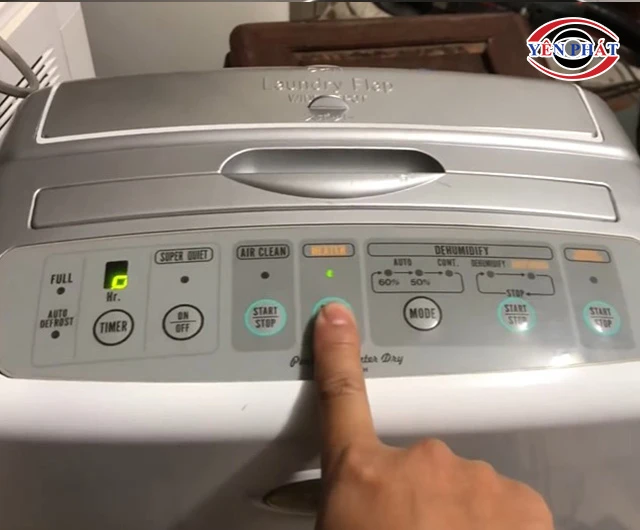 setup chức năng sấy khô quần áo