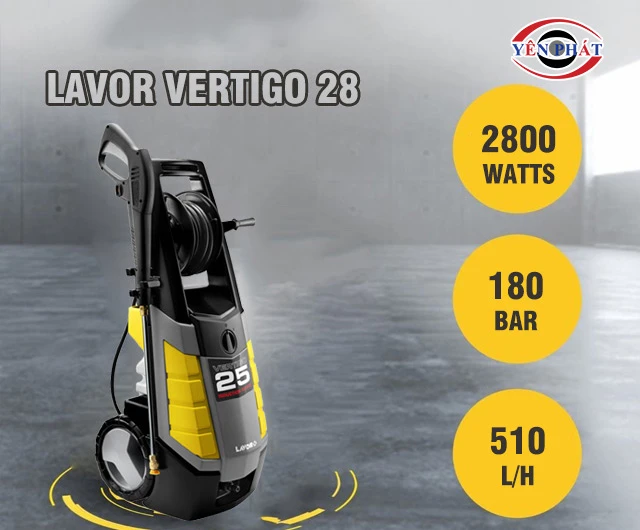 công suất của máy rửa xe Lavor Vertigo 28