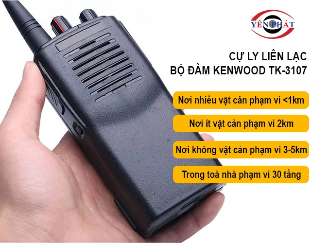 Cự ly liên lạc của bộ đàm Kenwood TK-3107