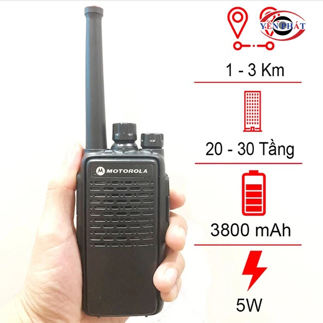 phạm vi liên lạc của Máy bộ đàm Motorola GP 1000