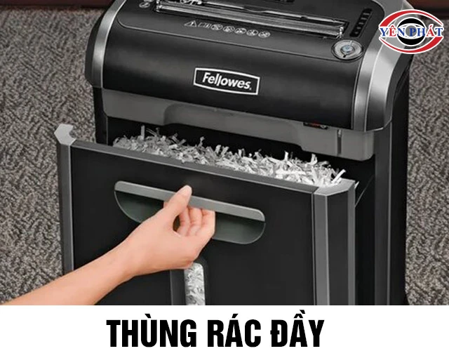 Máy hủy giấy không chạy do thùng đầy