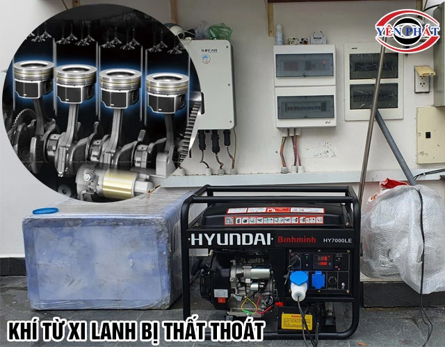 Máy phát điện ra điện yếu do khí nén bị thất thoát