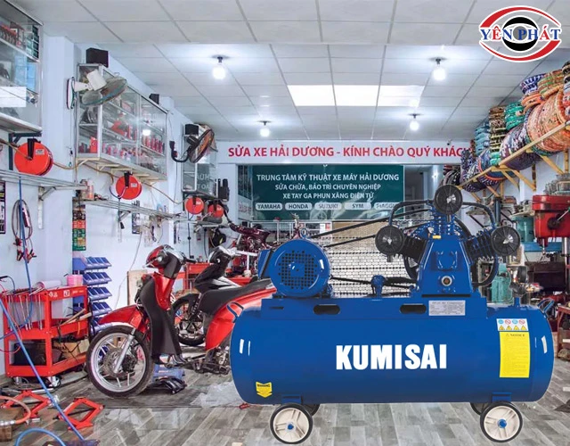 Máy nén khí cho tiệm sửa xe Kumisai