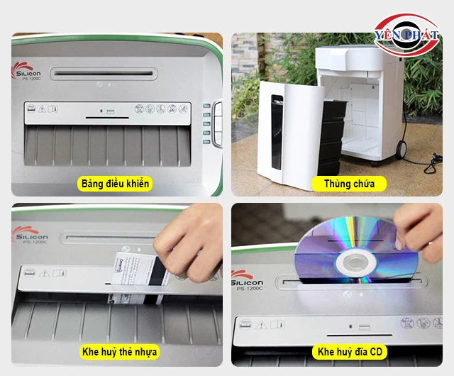 các bộ phận của máy hủy tài liệu Silicon PS-1200C