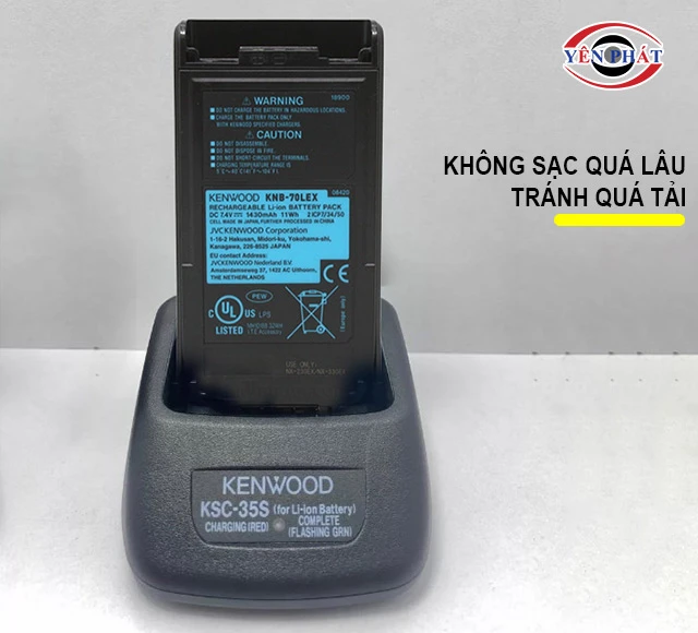 Không sạc pin Kenwood KNB-70LEX quá lâu