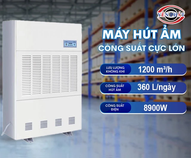 công suất của máy hút ẩm công nghiệp HM-360EB