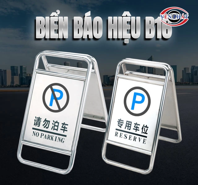 Biển báo hiệu B16 inox trắng