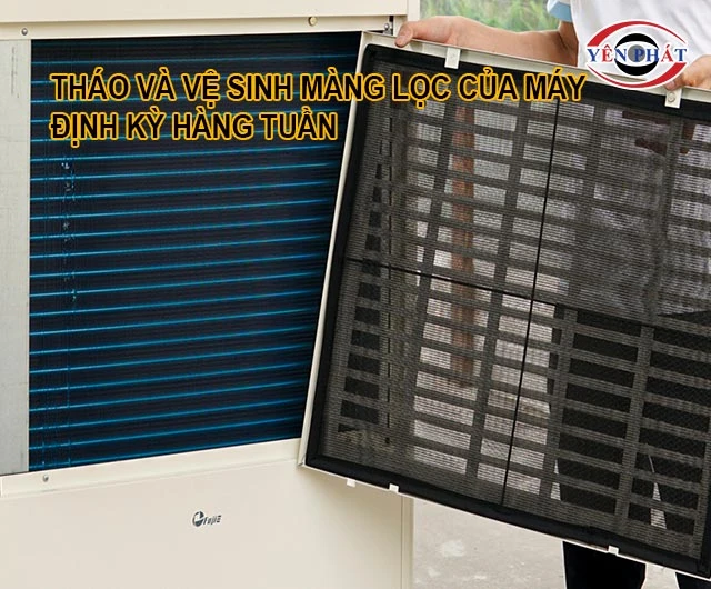 vệ sinh máy định kỳ hàng tuần